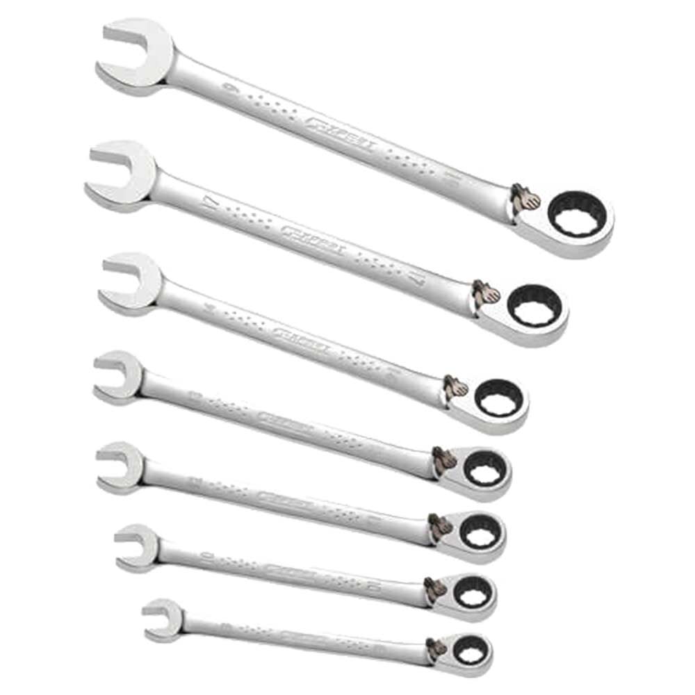 Image of Britool 7 Piece Ratchet Combination Spanner Set 8 - 19mm