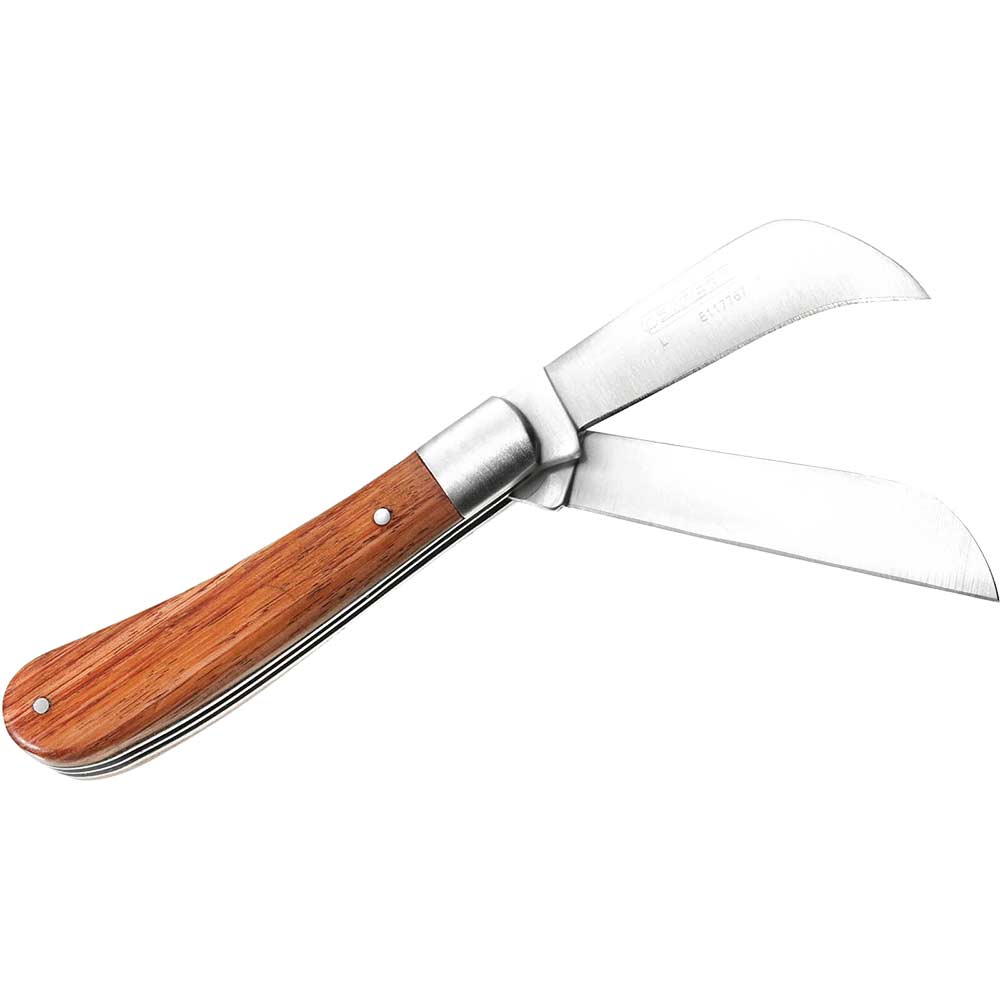 Image of Britool Electricians Knife Dual Blade with Wood Handle 170mm