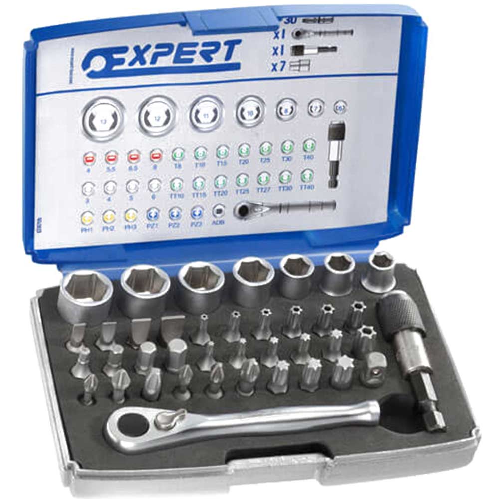 Britool 39 Piece 1/4" Square Drive Screwdriver & Socket Bit Set Metric