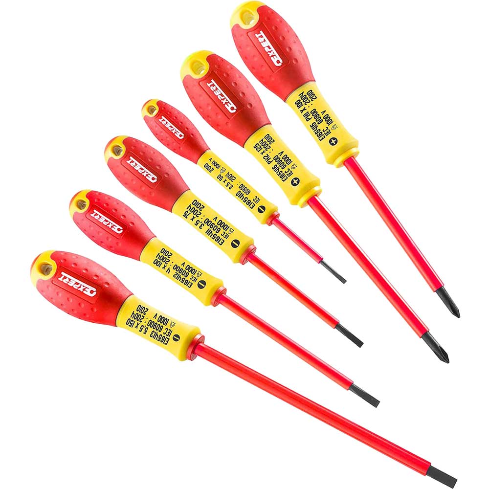 Image of Britool 6 Piece VDE Insulated 1000v Screwdriver Set Slotted / Phillips