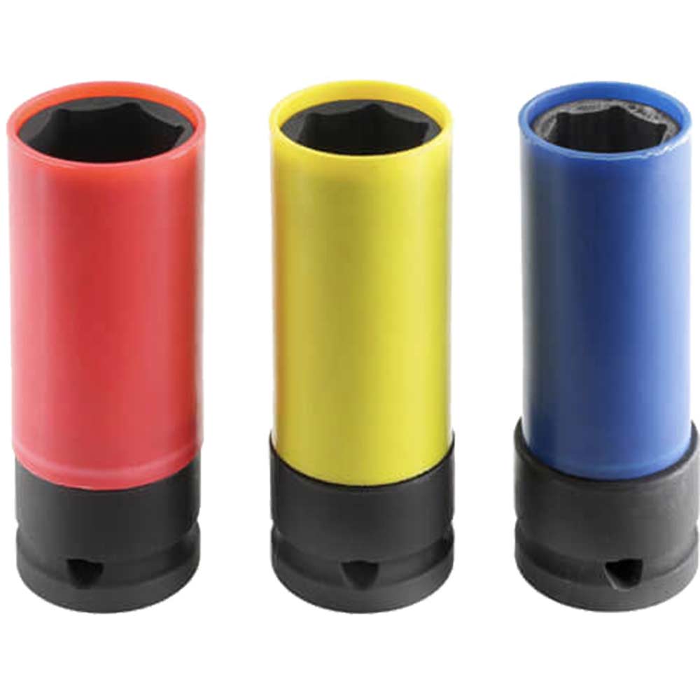 Image of Britool 3 Piece 1/2&quot; Square Drive Deep Impact Socket Set for Alloy Wheels 17 -21