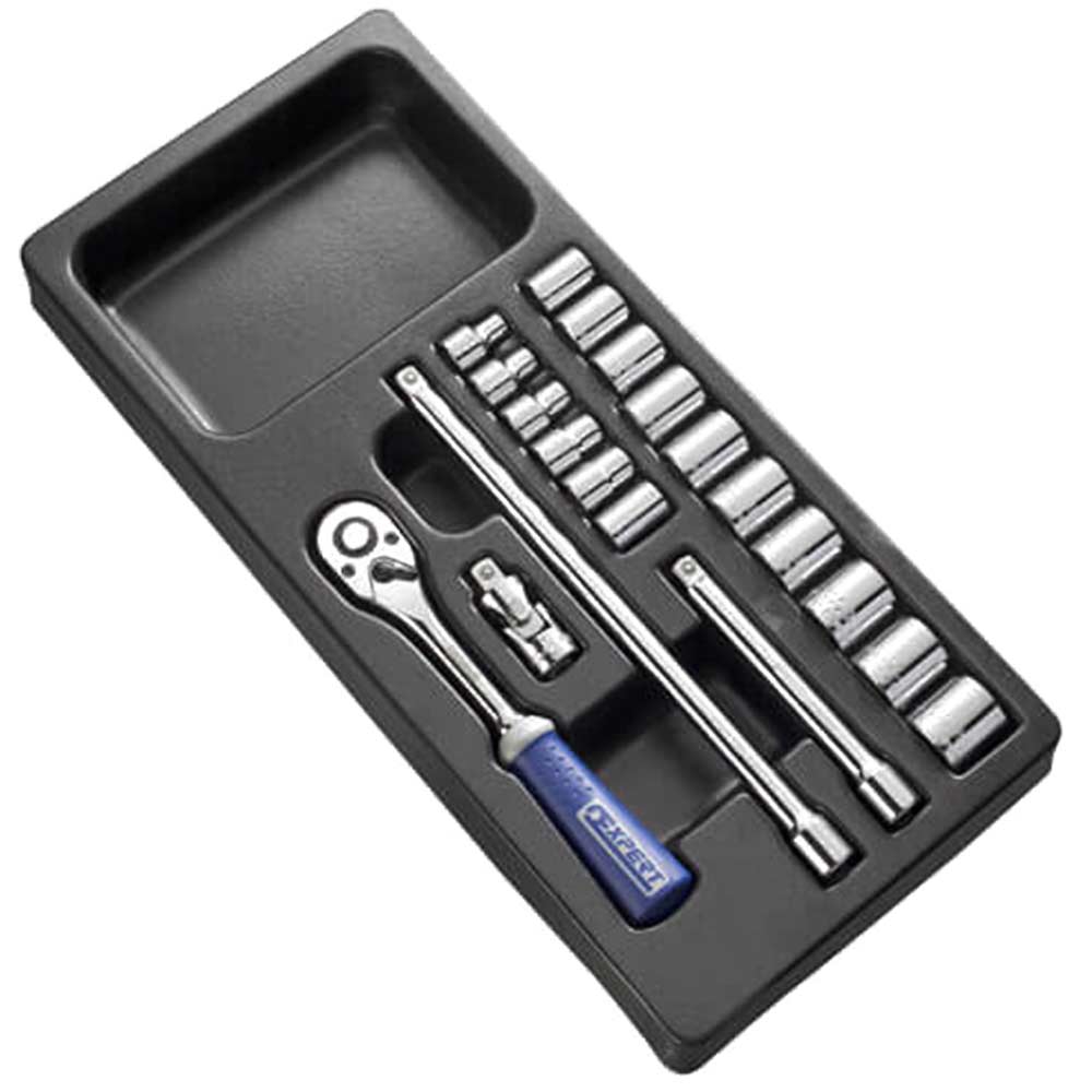 Image of Britool 20 Piece 3/8&quot; Square Drive Socket Set 7 - 22mm in Tray Module