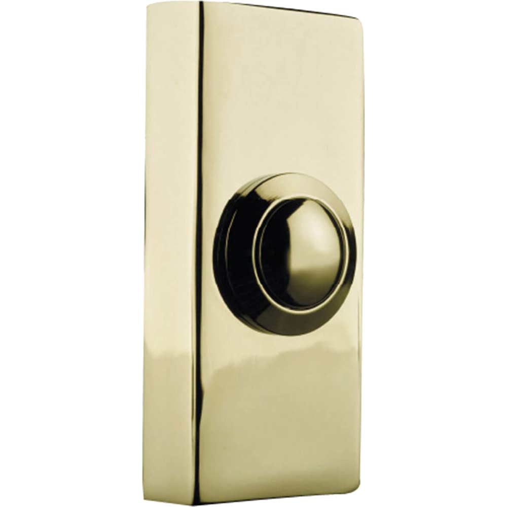 Byron Wired Door Bell Push Brass 74 x 32mm