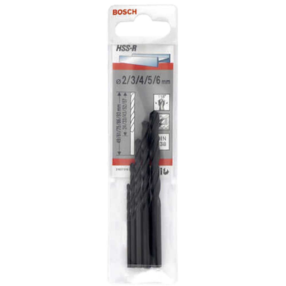 Bosch 5 Piece HSS-R Metal Drill Bit Set 2 - 6mm