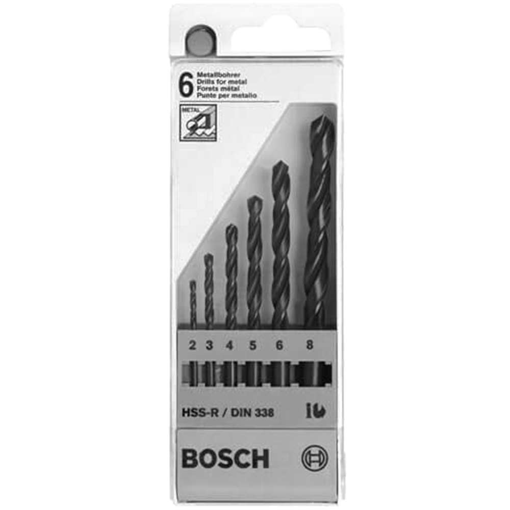 Bosch 6 Piece HSS-R Metal Drill Bit Set 2 - 8mm