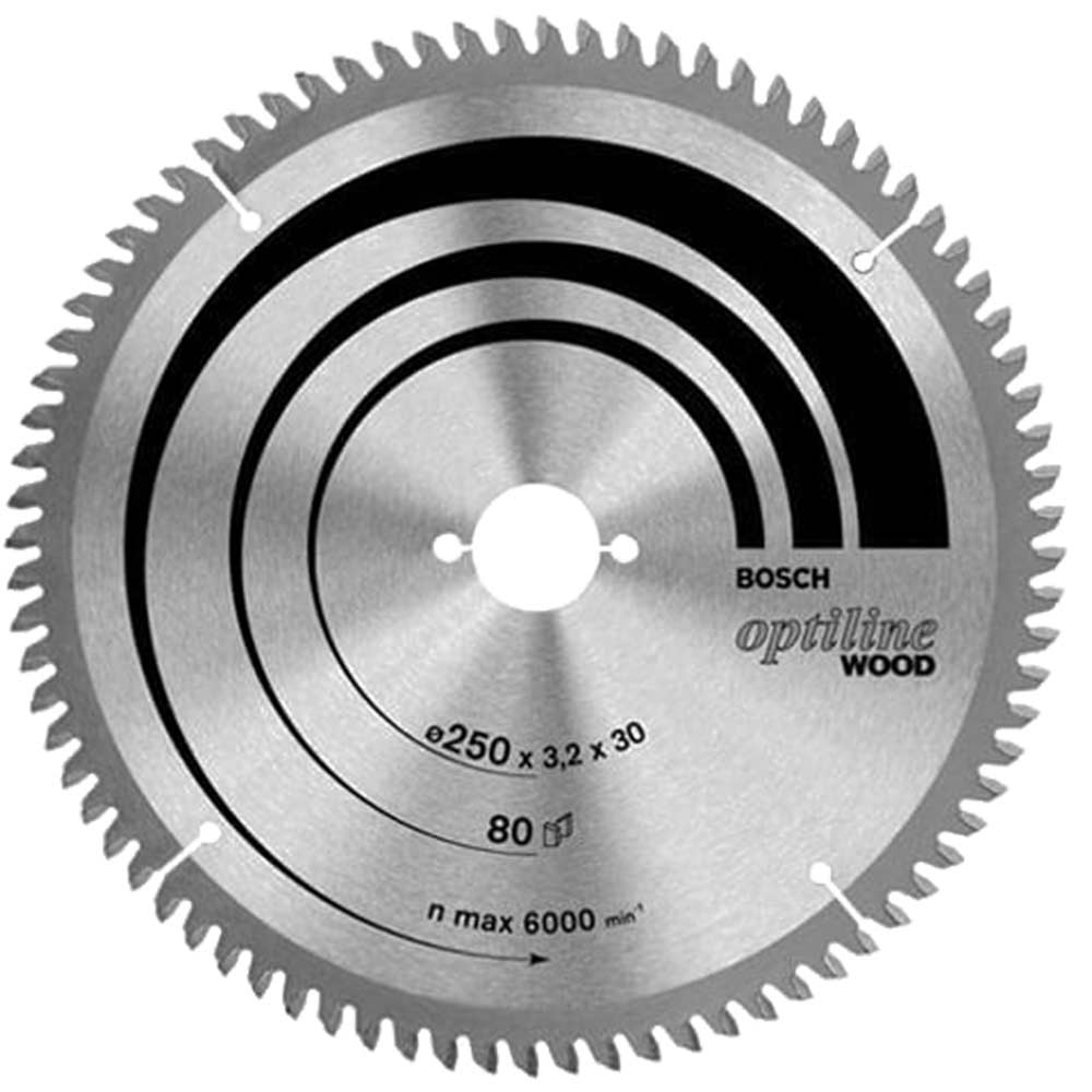 Bosch Optiline Circular Saw Blade 254mm x 80 Teeth 30mm Bore
