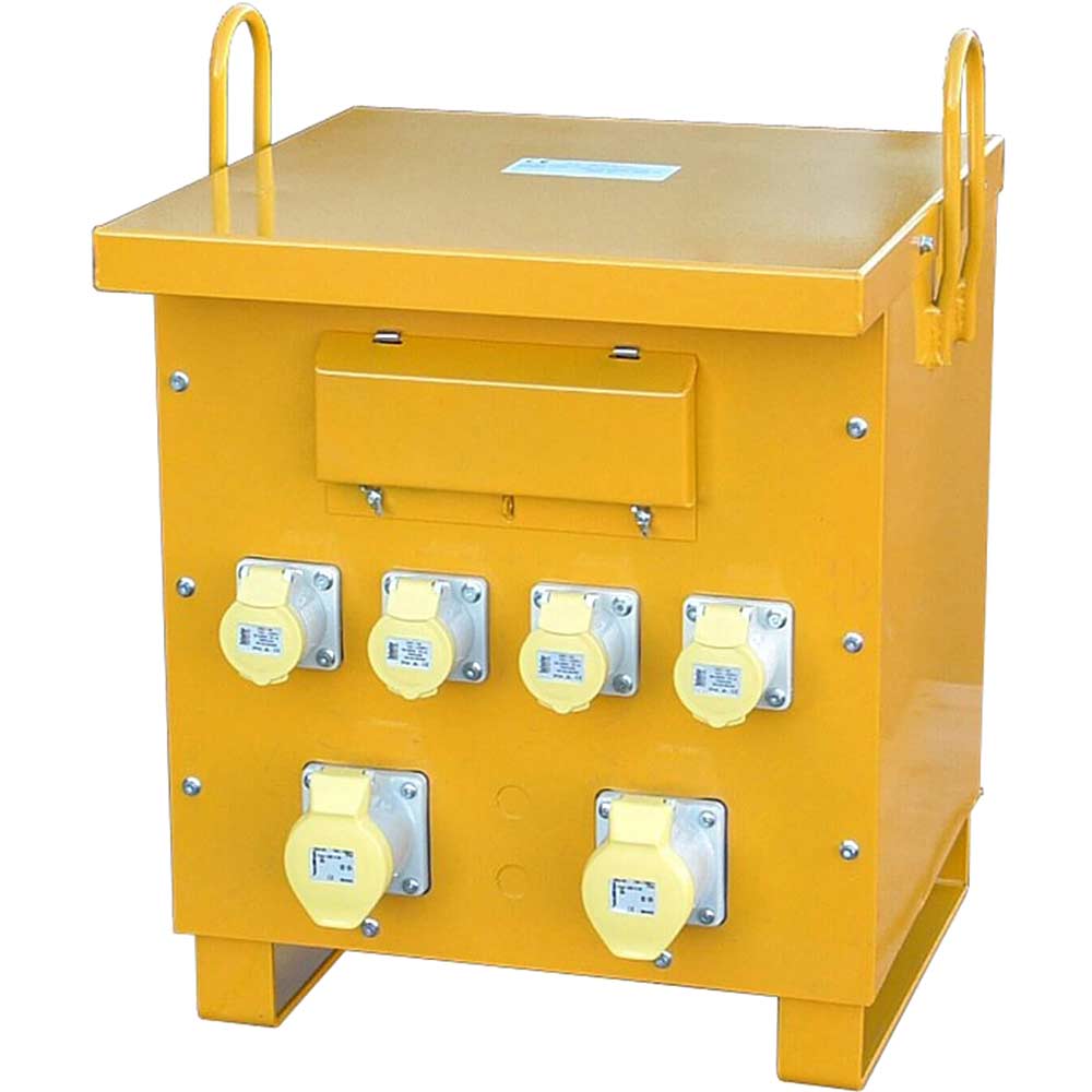 Image of Carroll & Meynell 10Kva 415v (3 Phase) to 110v Step Down Site Power Tool Transformer with 6 16amp Sockets