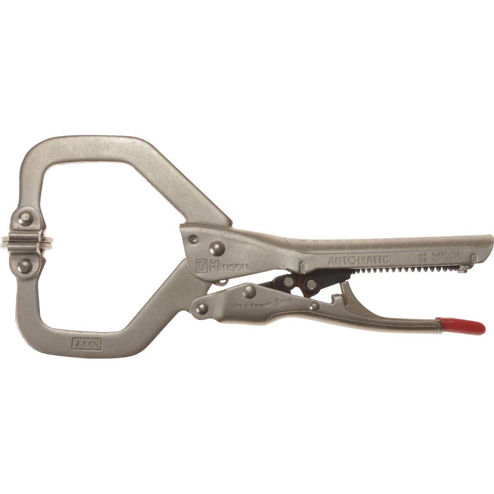 Image of Hanson Automatic C Clamp with Swivel Pads 180mm / 7&quot;