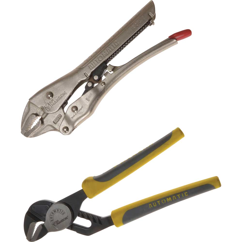 Image of Hanson 2 Piece Automatic Soft Grip Locking Pliers Set 235mm & 250mm