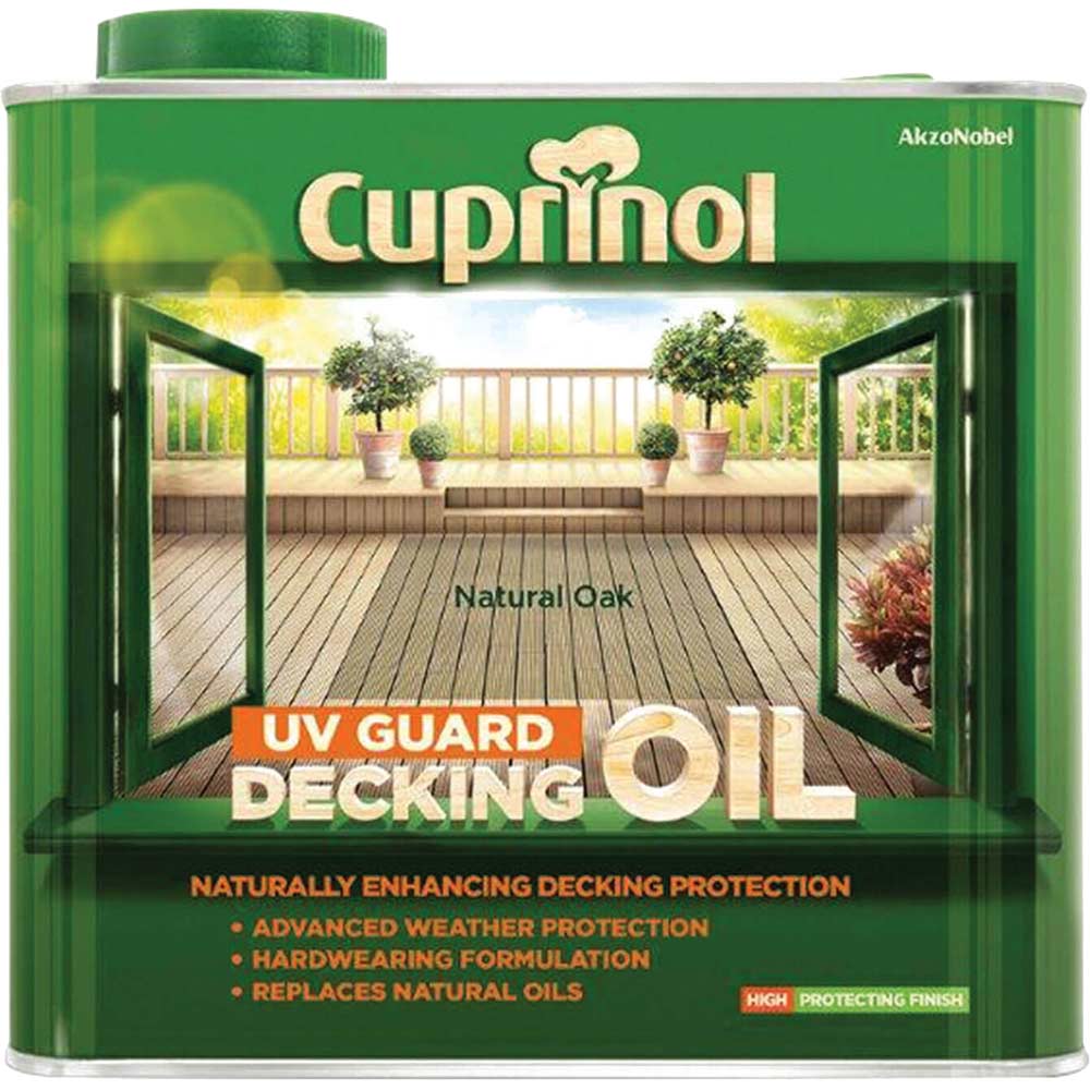 Image of Cuprinol Decking Oil & Protector Natural Oak 2.5 Litre