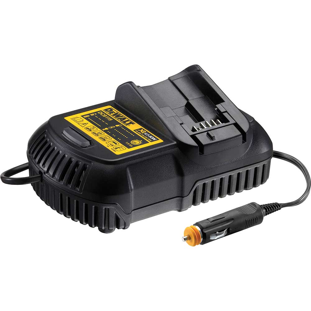 Image of DeWalt DCB119 XR Cordless Battery Car Charger for 10.8v, 14.4v & 18v Batteries