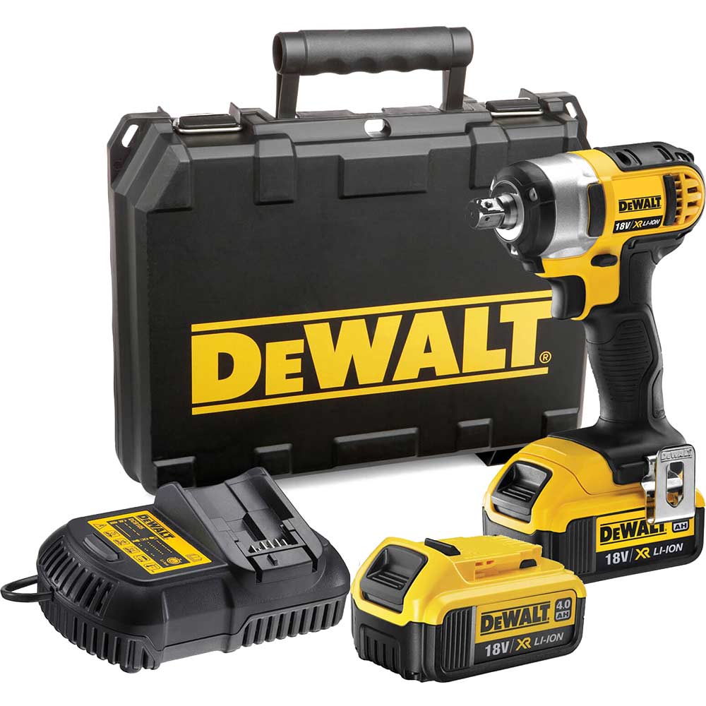 Image of DeWalt DCF880M2 18v Cordless XR Compact Impact Wrench 203Nm Max Torque with 2 Lithium Ion Batteries 4ah