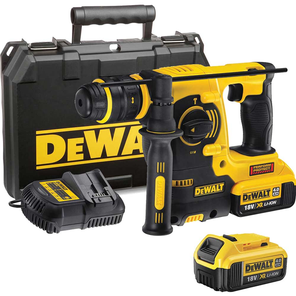 Image of DeWalt DCH254M2 18v Cordless XR SDS Plus Rotary Hammer Drill with Quick Change Chuck with 2 Lithium Ion Batteries 4ah