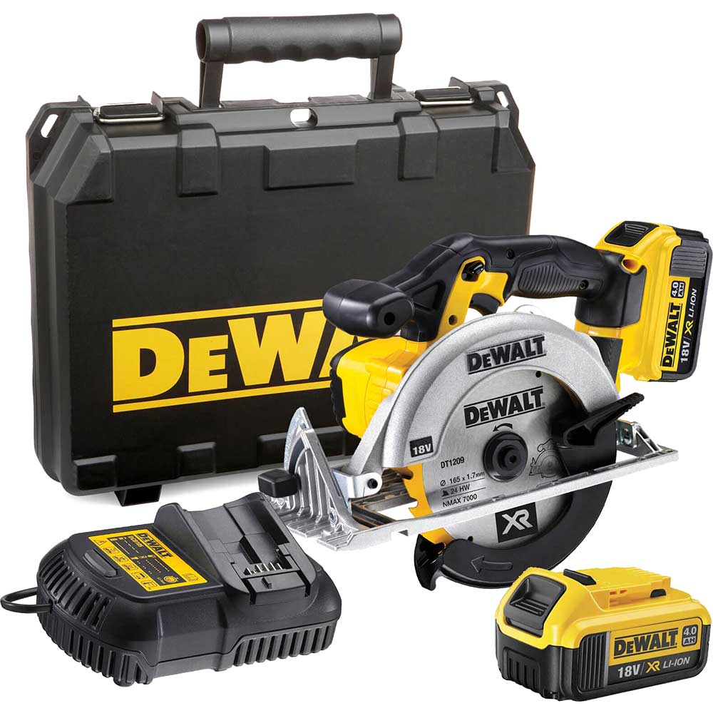 DeWalt DCS391M2 18v Cordless XR Premium Circular Saw 165mm Blade with 2 Lithium Ion Batteries 4ah