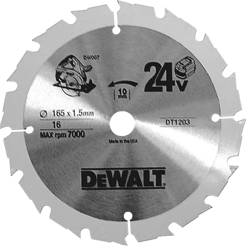 Image of DeWalt Trimsaw Blade 165mm x 10mm Bore x 16 Teeth