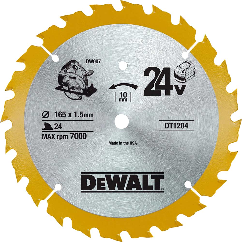 DeWalt Trimsaw Blade 165mm x 10mm Bore x 24 Teeth