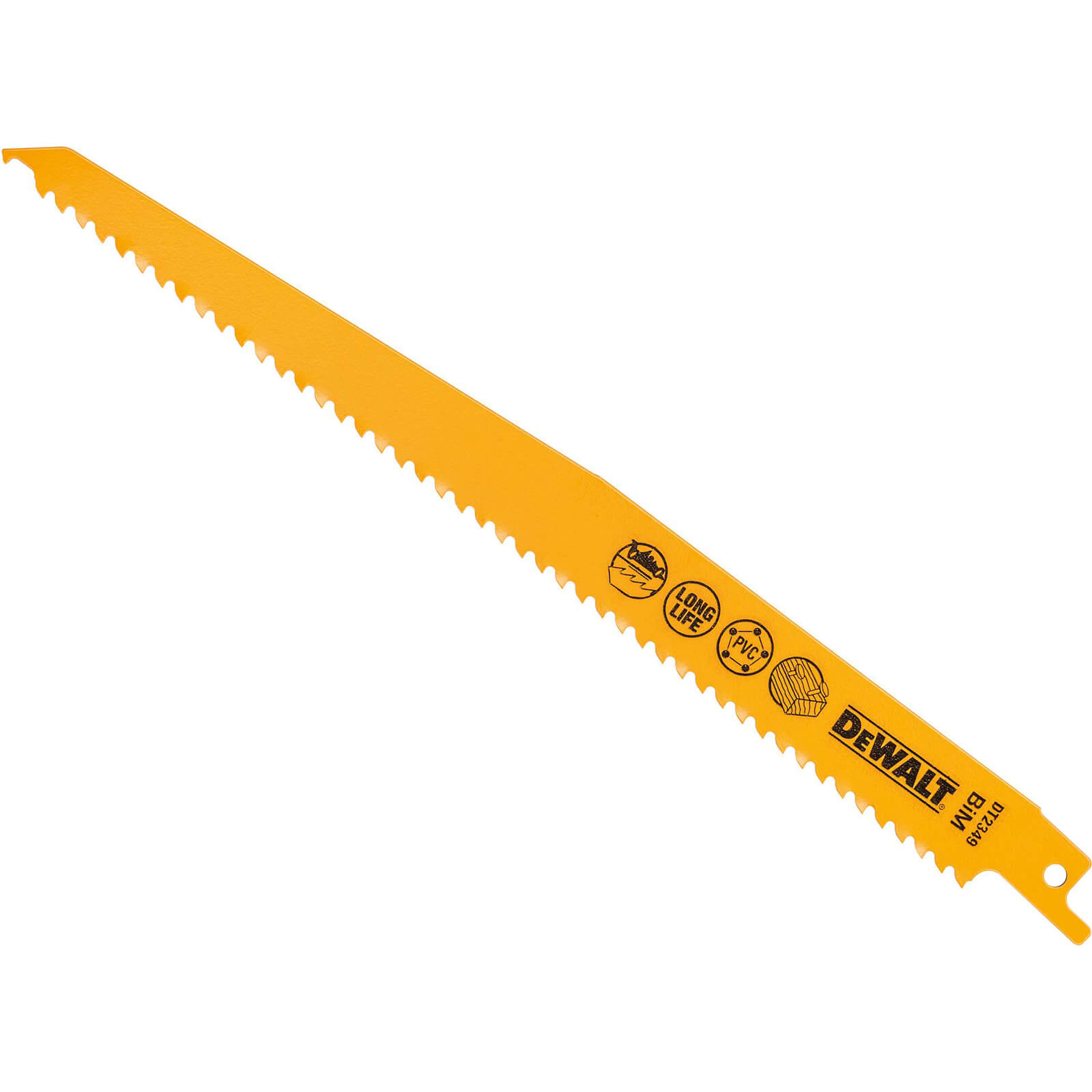 DeWalt DT2349 Bi Metal Reciprocating Saw Blade for Fast Cuts in Wood with Nails Plastics 228mm