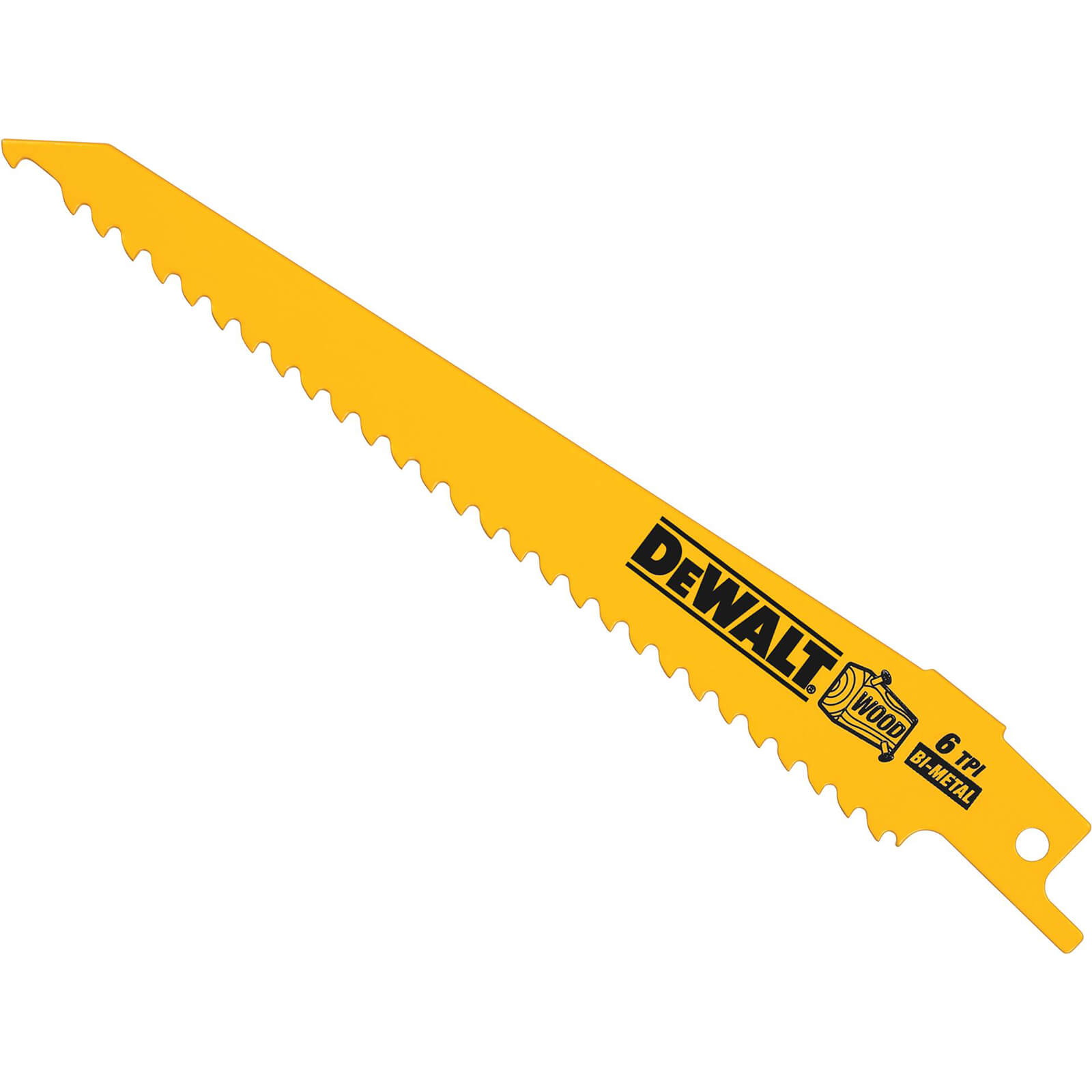 DeWalt DT2359 Bi Metal Reciprocating Saw Blade for Fast Cuts in Wood with Nails Plastics 152mm
