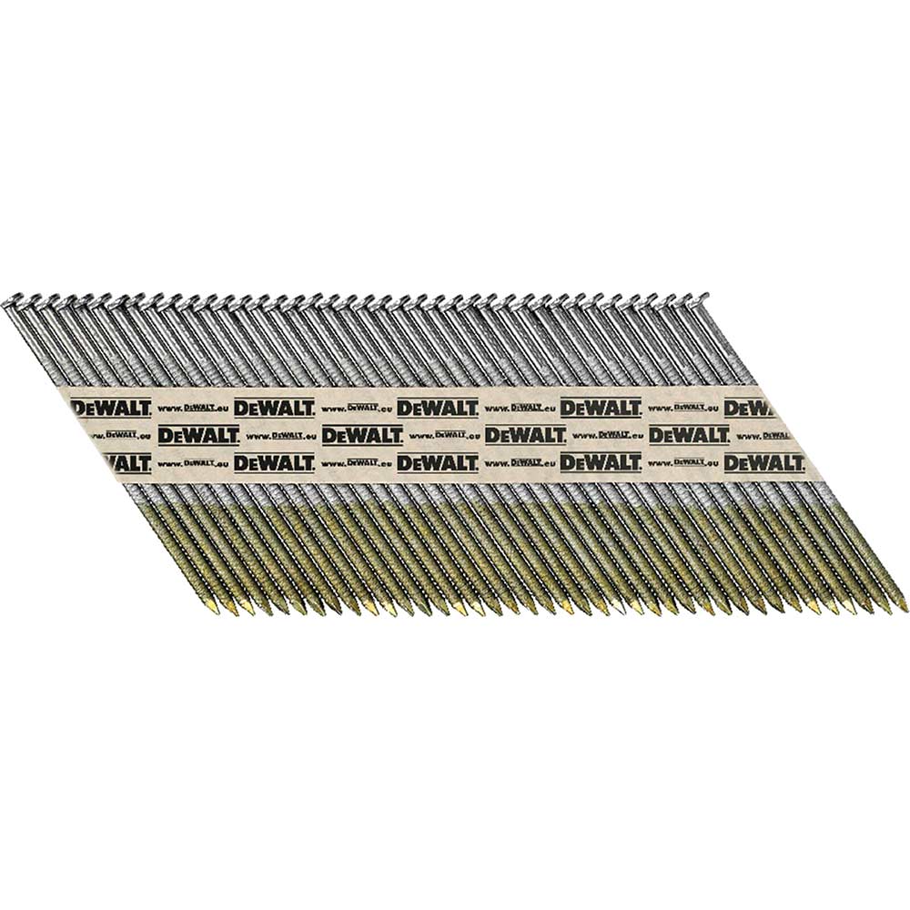 Dewalt 63mm x 2.8mm Ring Shank Bright Finish 34 Degree Nails Pack of 2200