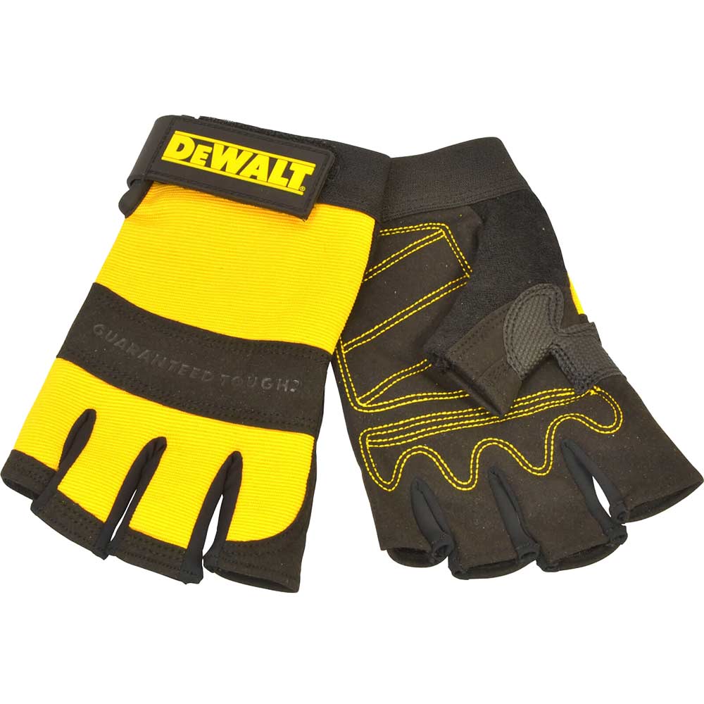 Image of DeWalt Fingerless Synthetic Padded Leather Palm Gloves