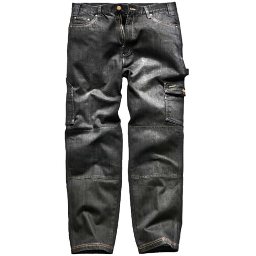 Image of Dickies Mens Denim Work Jeans Black 38&quot; Waist & 31&quot; Leg
