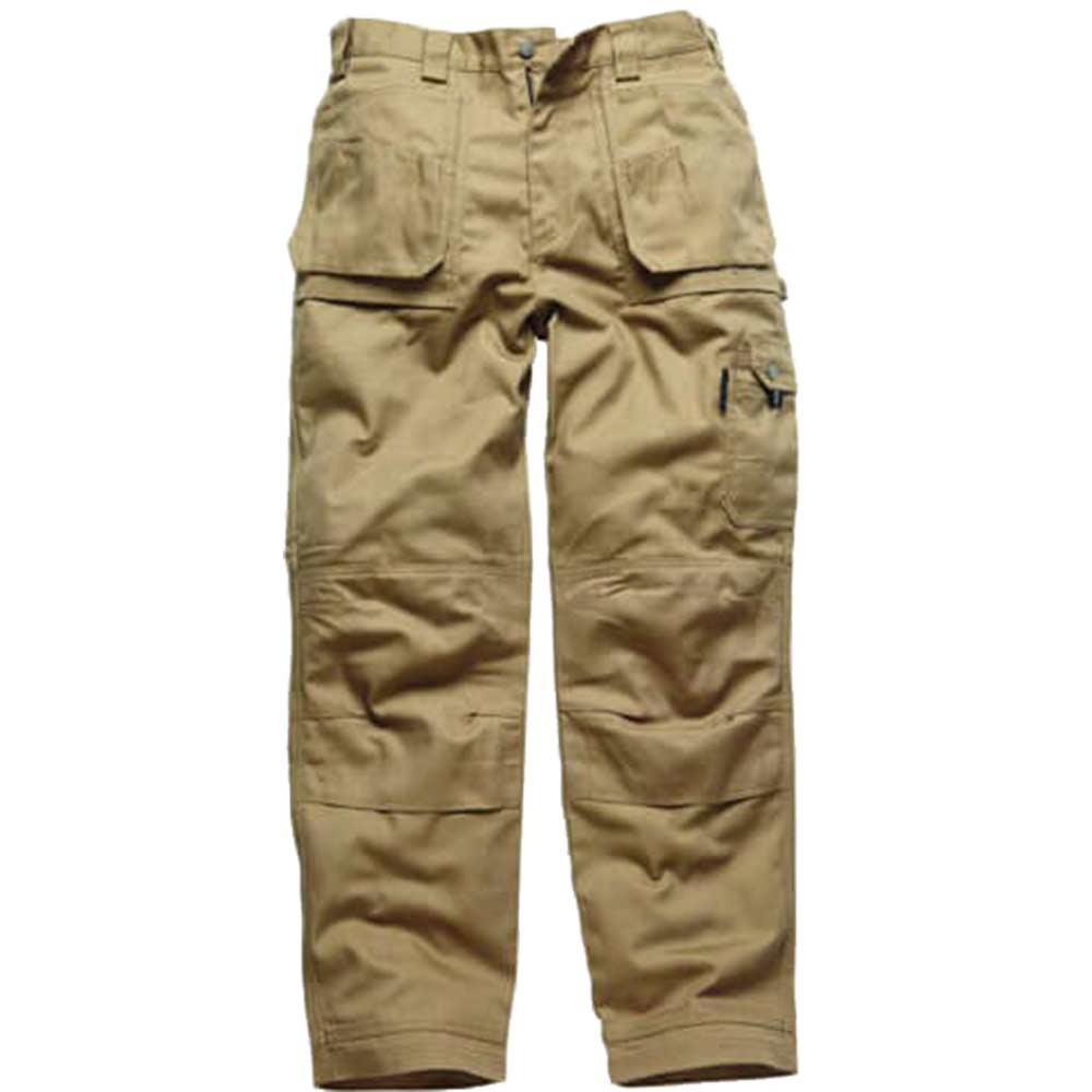 Dickies Mens Eisenhower Multi Pocket Work Trousers Khaki 38" Waist 32" Leg