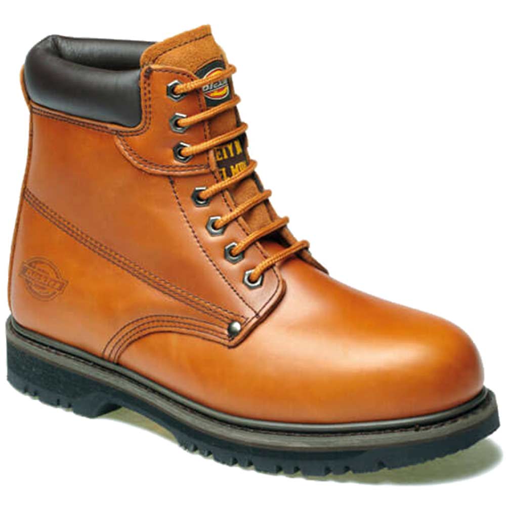 Dickies Mens Cleveland Super Safety Work Boots Chestnut Size 12