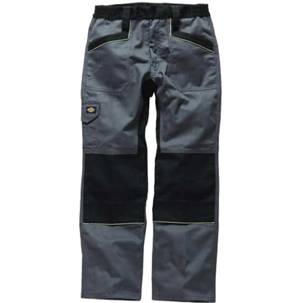 Dickies Mens Industry 260 Work Trousers Grey / Black Waist 38" Leg 32"