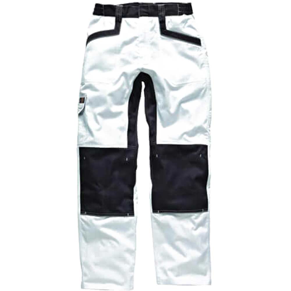 Dickies Mens Industry 260 Work Trousers White / Grey Waist 42" Leg 33"