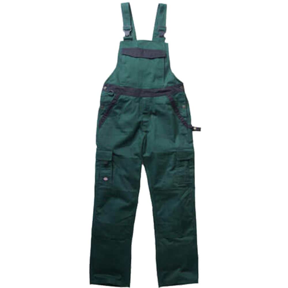 Dickies Mens Industry 300 Two Tone Work Bib & Brace Green / Black 38" Waist 30" Leg
