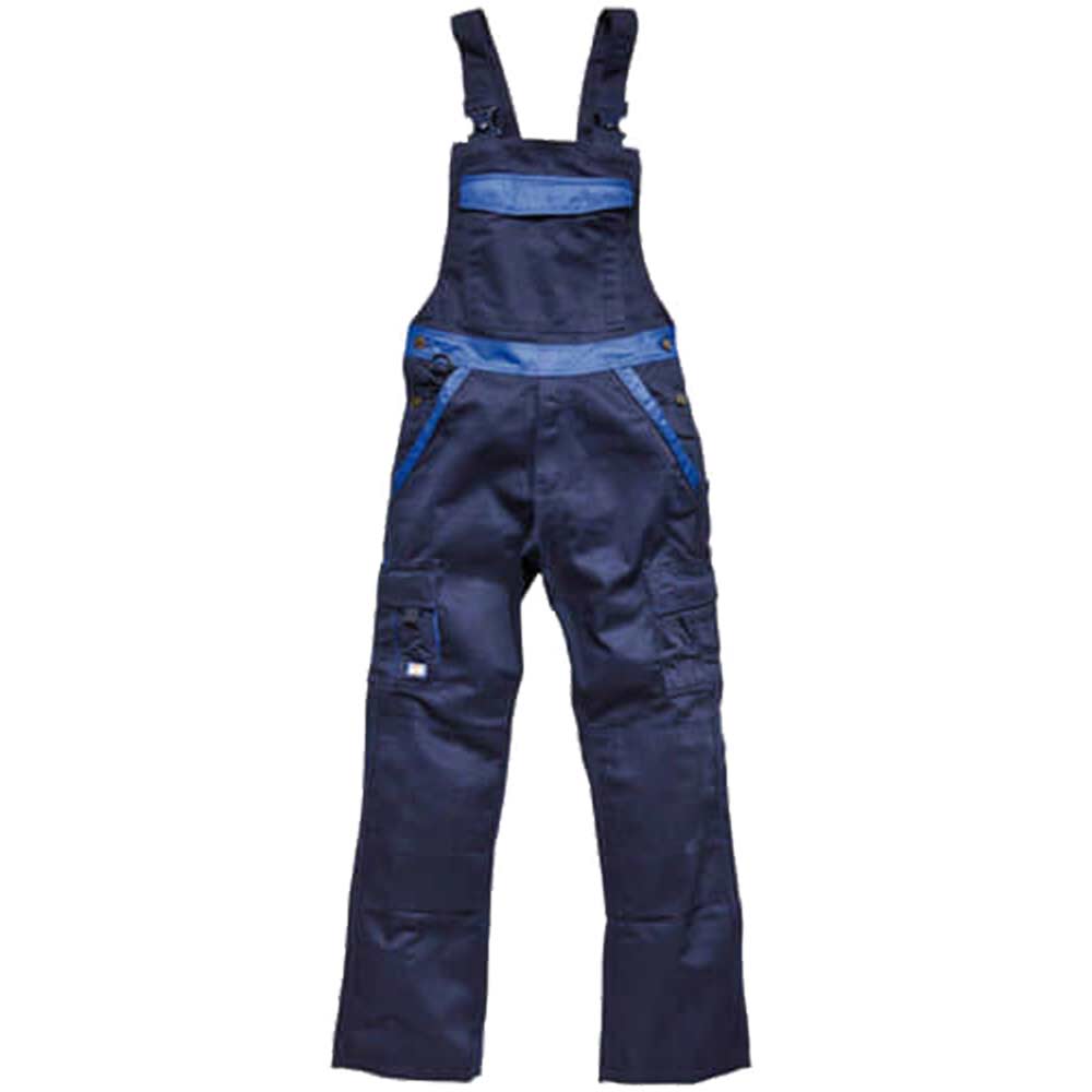 Dickies Mens Industry 300 Two Tone Work Bib & Brace Navy / Royal Blue 46" Waist 33" Leg