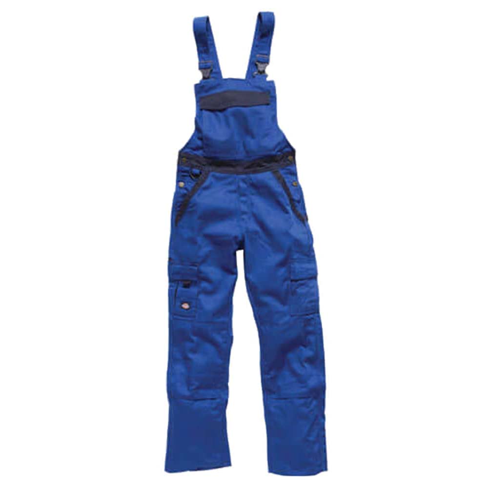Dickies Mens Industry 300 Two Tone Work Bib & Brace Royal / Navy 34" Waist 29" Leg