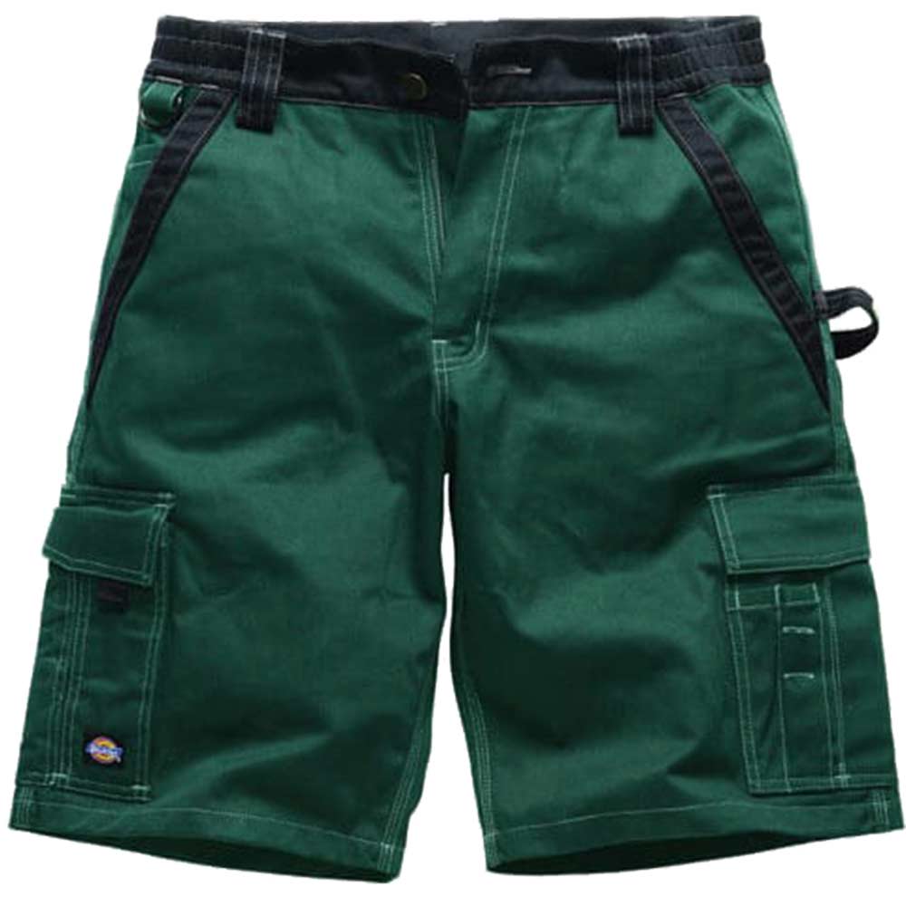 Dickies Mens Industry 300 Two Tone Work Shorts Green / Black 30" Waist 30" Leg