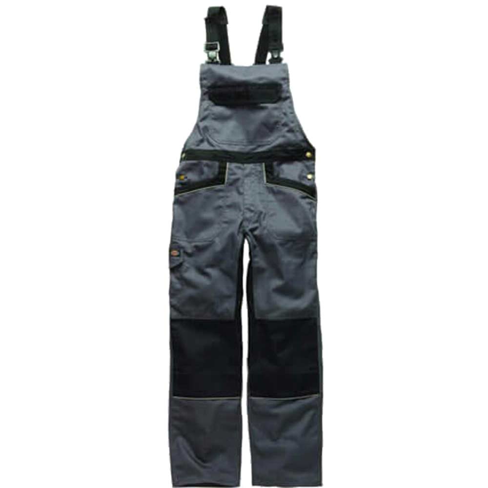 Dickies Mens Industry 260 Bib & Brace Grey / Black Waist 38" Leg 35"