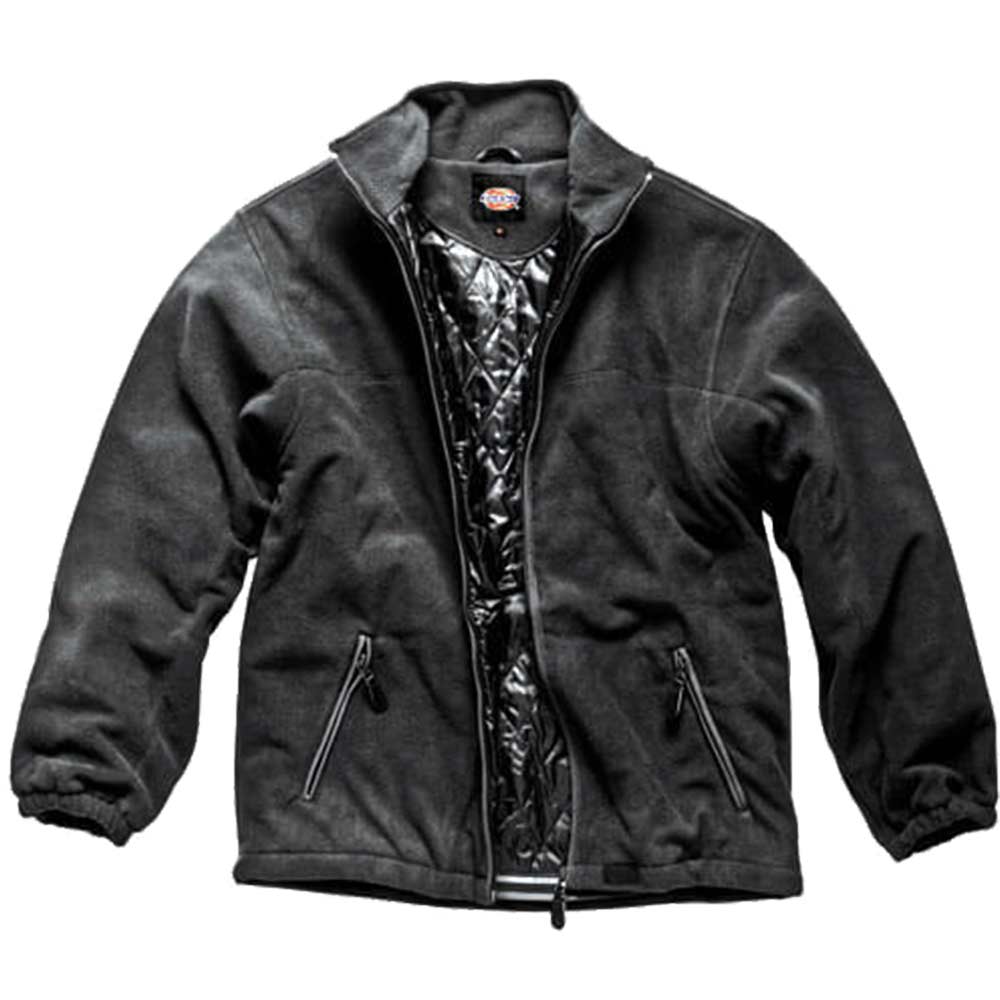 Image of Dickies Mens Padded Fleece Jacket Black Small