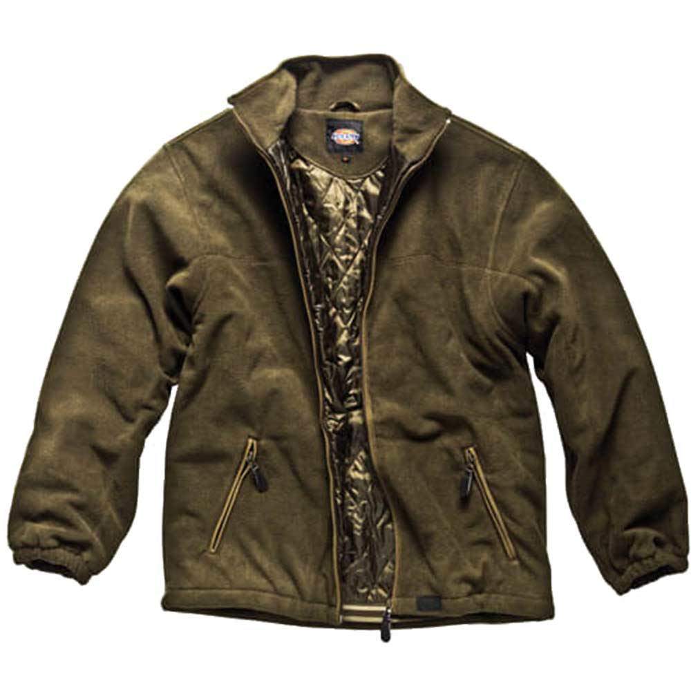 Dickies Mens Padded Fleece Jacket Dark Moss 2XL
