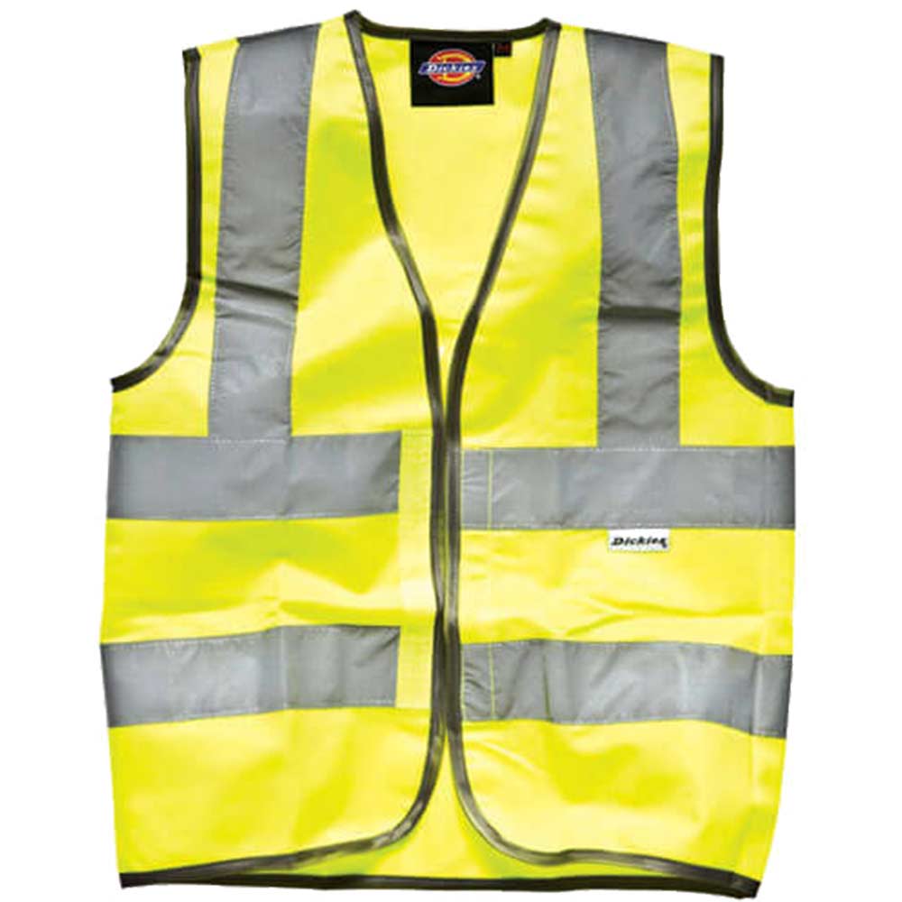 Dickies Childs High Vis Safety Waistcoat Yellow for Ages 4 - 6