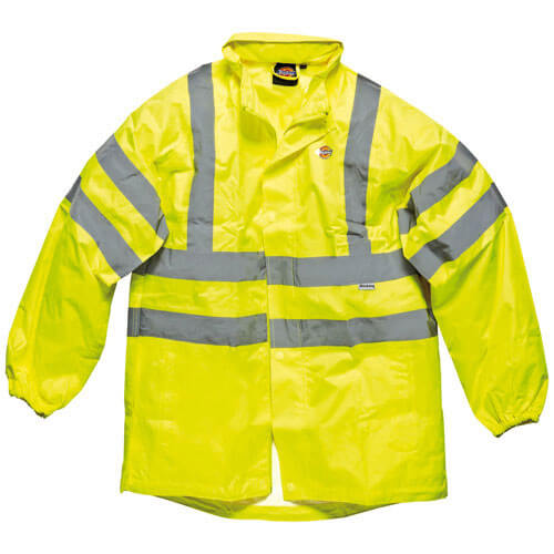 Dickies High Vis Lighweight Waterproof Jacket Yellow Large