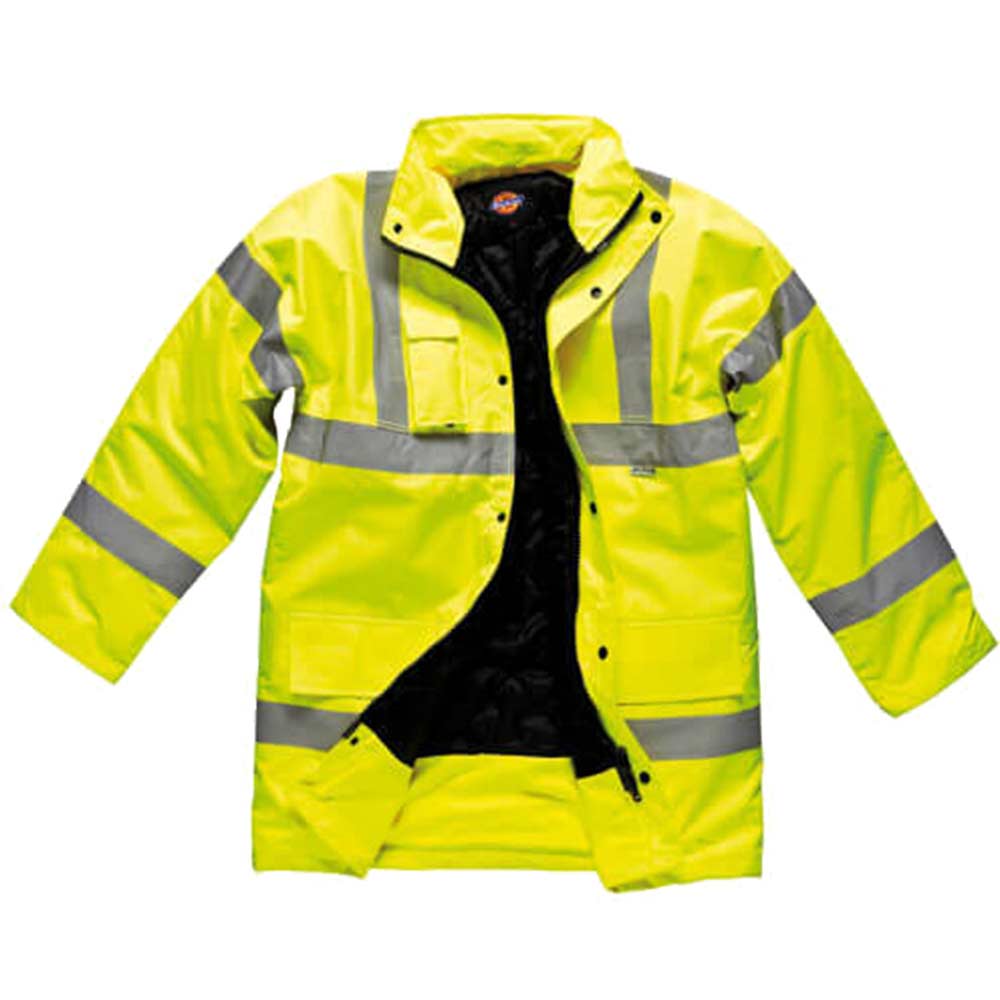 Dickies High Vis Motorway Safety Jacket Yellow Small