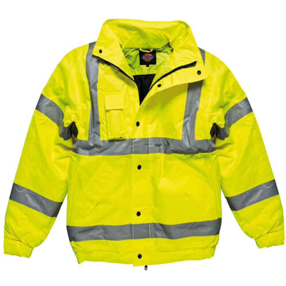 Image of Dickies High Vis Safety Bomber Jacket EN471 Class 3 Yellow Small