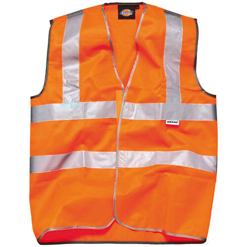 Dickies High Vis Safety Waistcoat EN471 Class 2 Orange Large