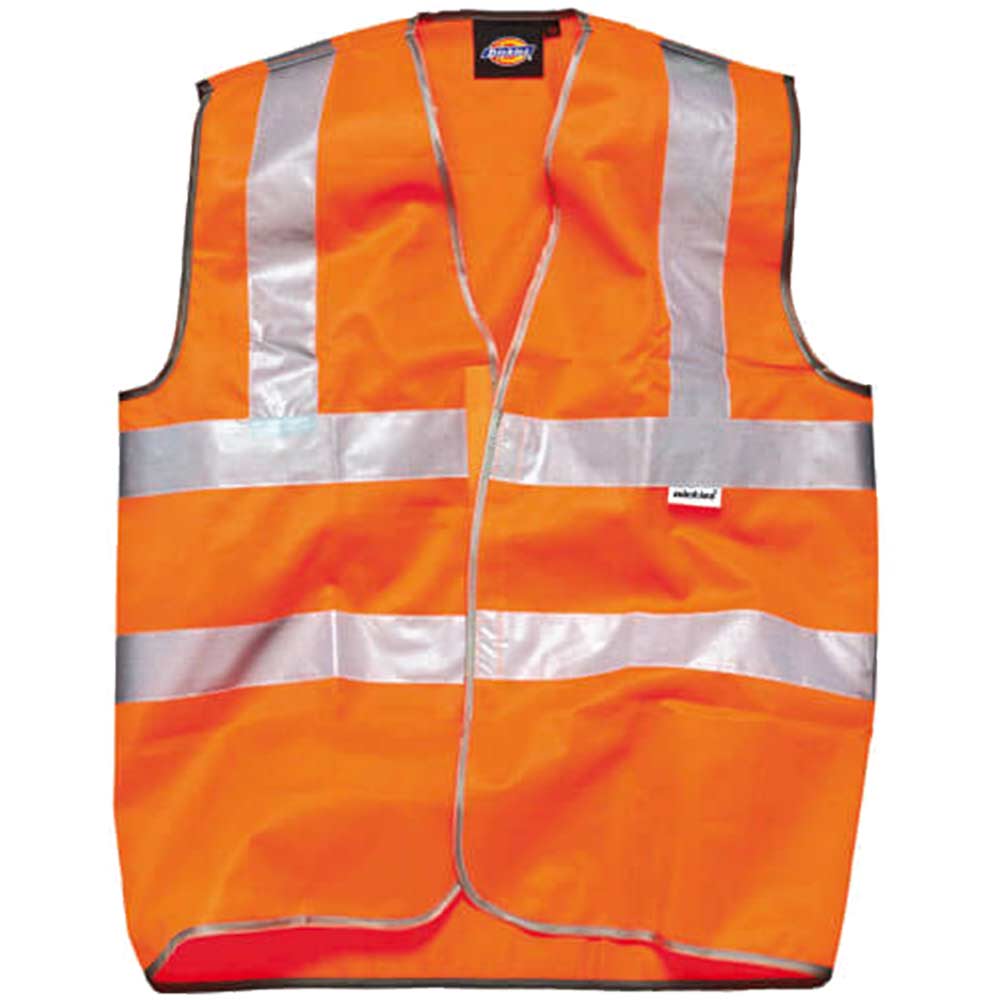 Dickies High Vis Safety Waistcoat EN471 Class 2 Orange Large