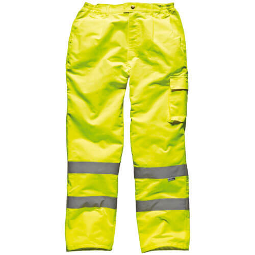 Dickies High Vis Polycotton Trousers Yellow XL