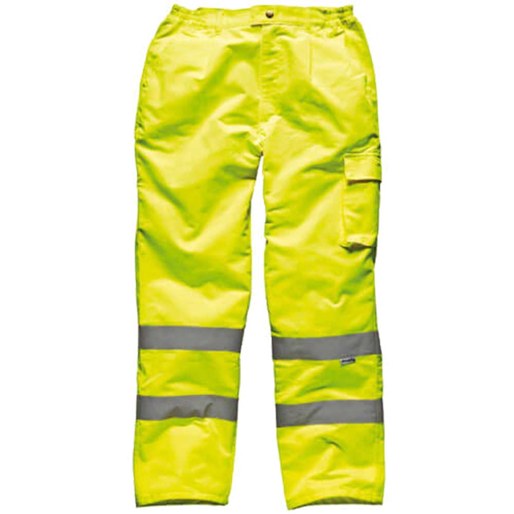 Dickies High Vis Polycotton Trousers Yellow XL