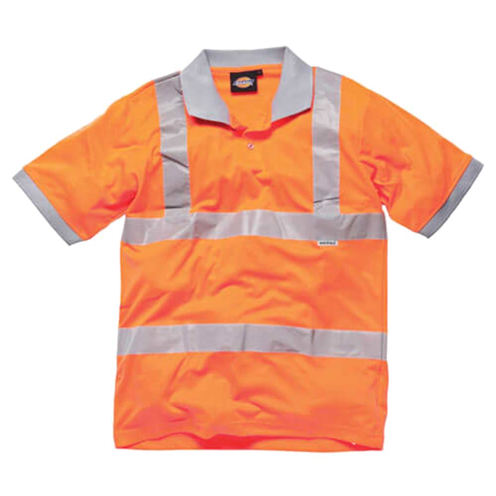 Image of Dickies GO/RT Hi Vis Safety Polo Shirt Orange Small