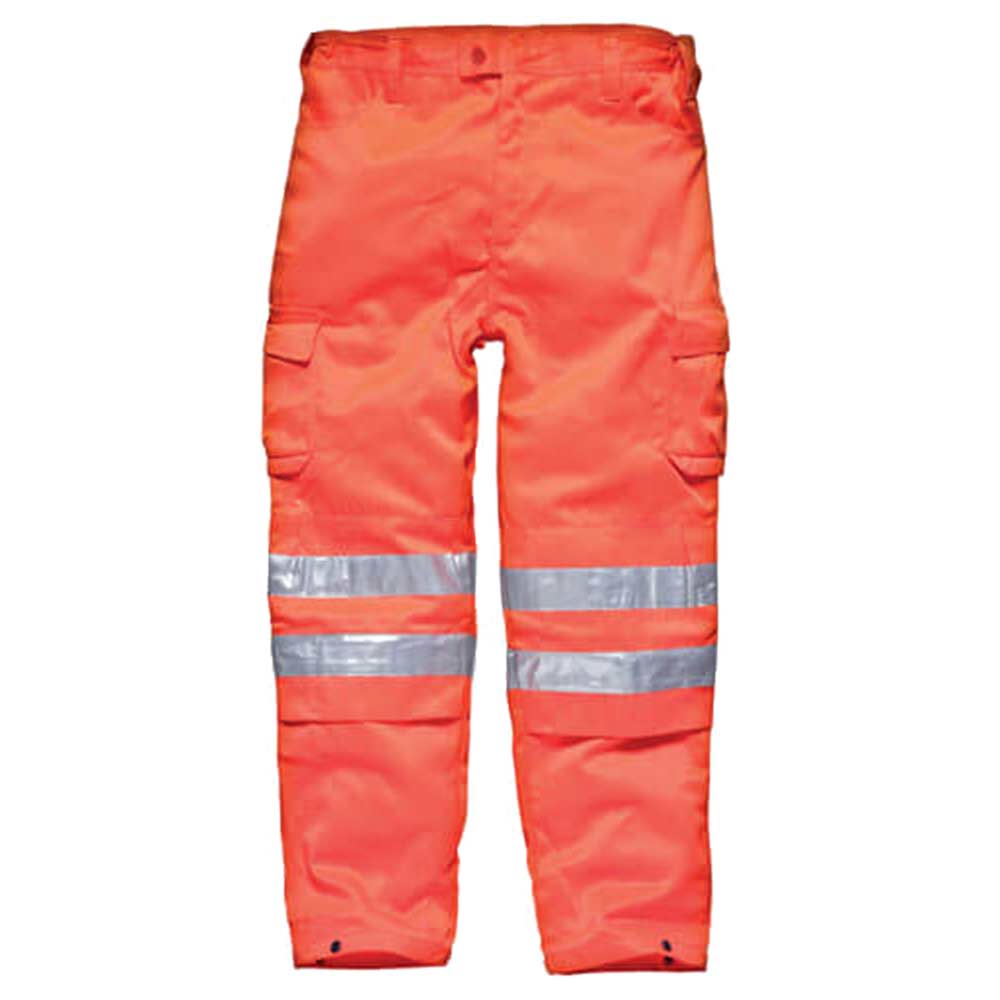 Image of Dickies High Vis GO/RT Polycotton Safety Trousers Orange Tall Small