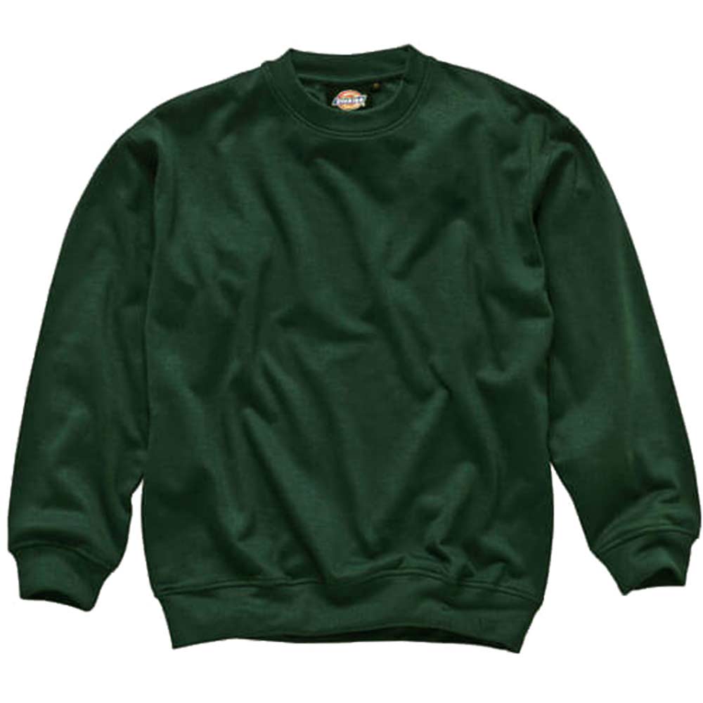 Image of Dickies Mens Crew Neck Sweatshirt Bottle Green Medium