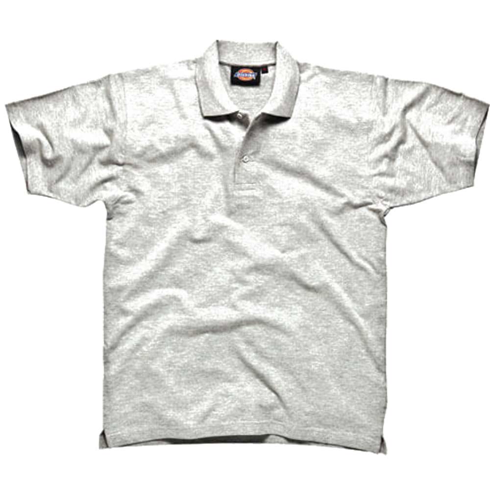 Image of Dickies Mens Short Sleeve Polo Shirt Mid Grey Small