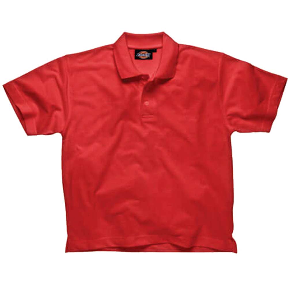 Dickies Mens Short Sleeve Polo Shirt Red XL