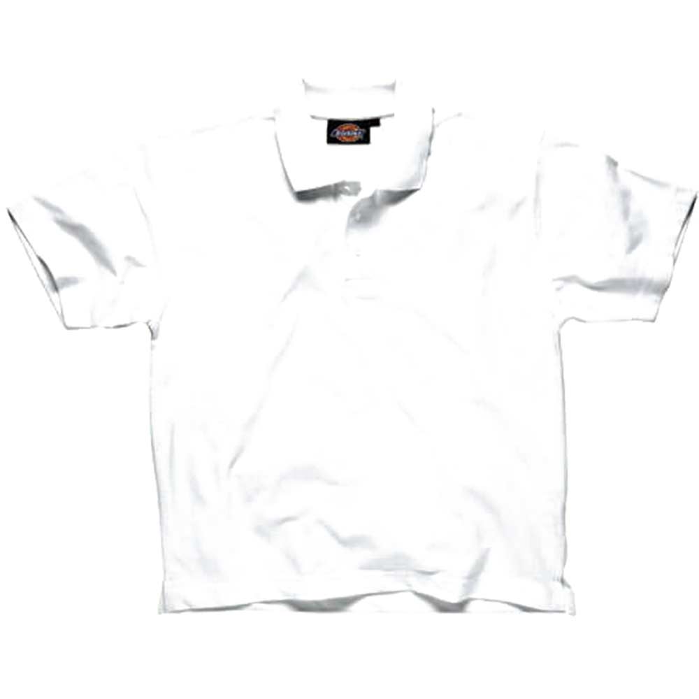 Dickies Mens Short Sleeve Polo Shirt White Medium